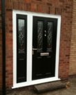 Black door with matching side panel